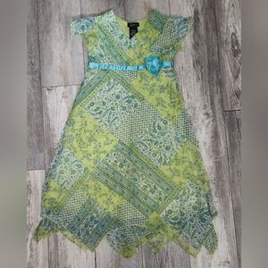 Speechless Lime and Teal Floral Kids Dress